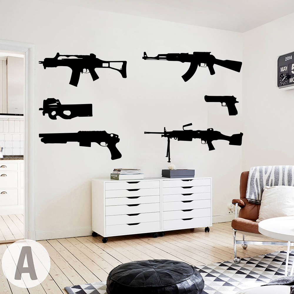Smoking Gun Kit - Juego de 6 pegatinas de pared