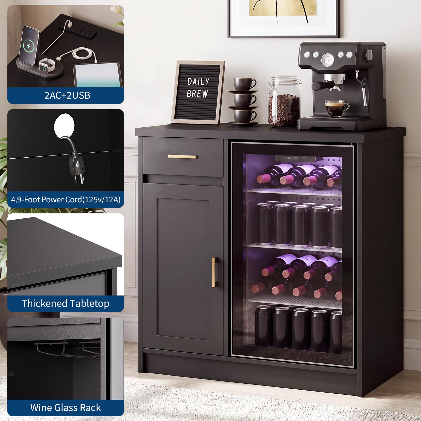 Mueble Bar de Vino Estilo Rúst - Home Bar Setup reseña y precio
