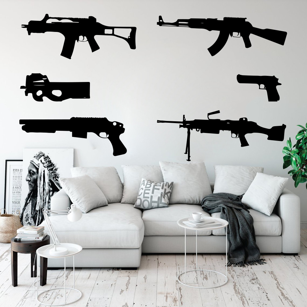 Juego de 6 pegatinas de pared  - Smoking Gun Kit reseña y precio